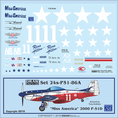 1:24 N.A. P-51D Mustang "Miss America" (2000 Update)