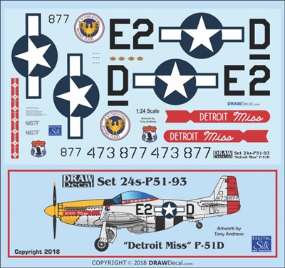 1:24 N.A. P-51D Mustang "Detroit Miss"