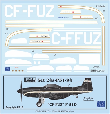 1:24 N.A. P-51D Mustang "CF-FUZ / C-FFUZ"