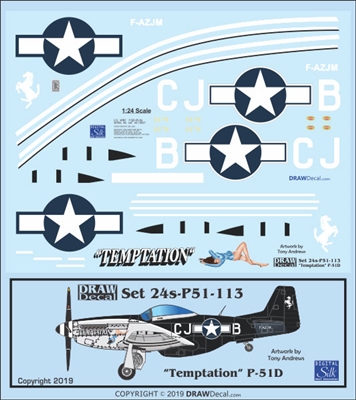 1:24 N.A. P-51D Mustang "Temptation"