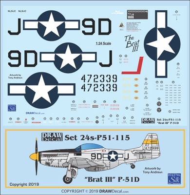 1:24 N.A. P-51D Mustang "The Brat III"