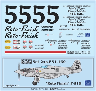 1:24 N.A. P-51D Mustang "Roto Finish"