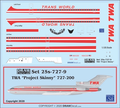 1:125 TWA 'Experimantal' Boeing 727-200
