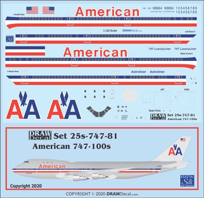 1:125 American Airlines Boeing 747-123
