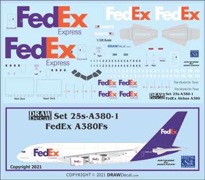 1:125 FedEx Airbus A.380-800F
