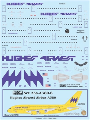 1:125 Hughes Airwest Airbus A.380