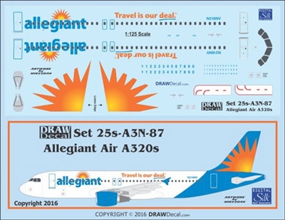 1:125 Allegiant Air Airbus A.320