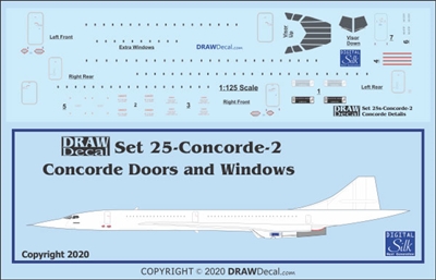 1:125 BAC Sud Concorde Doors, Windows and Details
