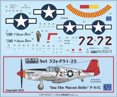 1:32 N.A. P-51C Mustang  'Ina the Macon Belle'