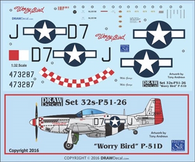 1:32 N.A. P-51D Mustang  "Worry Bird"