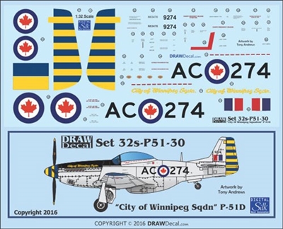 1:32 N.A. P-51D Mustang  "City of Winnipeg"