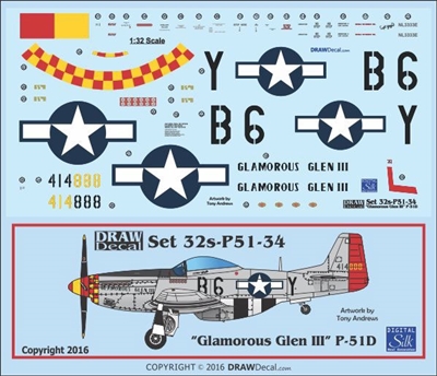 1:32 N.A. P-51D Mustang  "Glamorous Glen III"