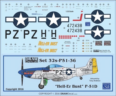 1:32 N.A. P-51D Mustang  "Hell-Er Bust"