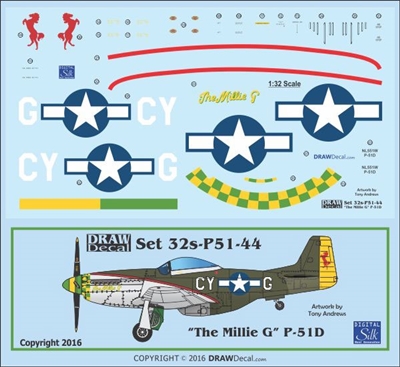 1:32 N.A. P-51D Mustang  "Millie G"