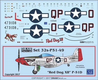 1:32 N.A. P-51D Mustang  "Red Dog XII"