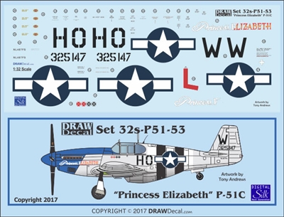1:32 N.A. P-51C Mustang  "Princess Elizabeth"