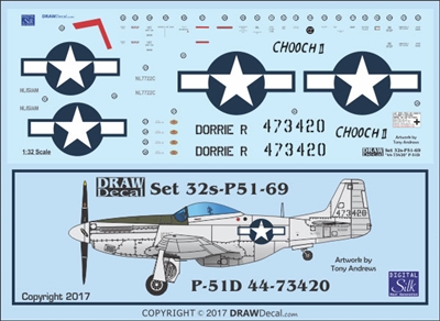 1:32 N.A. P-51D Mustang  "Chooch II", "Dorrie H"