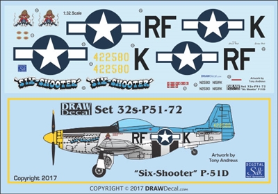 1:32 N.A. P-51D Mustang "Six Shooter"