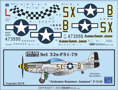 1:32 N.A. P-51D Mustang "Alabama Rammer Jammer"