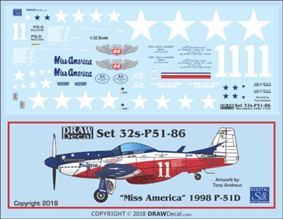 1:32 N.A. P-51D Mustang "Miss America"