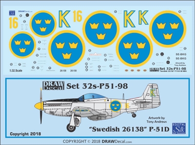 1:32 N.A. P-51D Mustang "Swedish 26158"