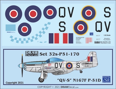 1:32 N.A. P-51D Mustang Royal Air Foirce "QV-S N167F"