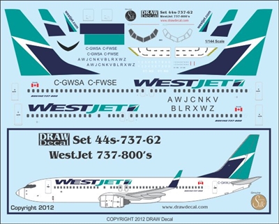 1:400 WestJet Boeing 737-800