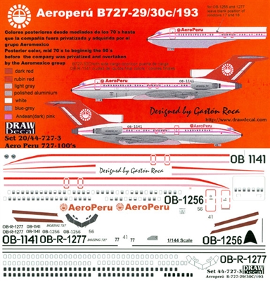1:144 Aero Peru Boeing 727-100
