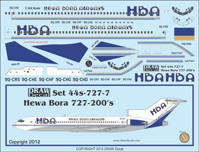 1:144 Hewa Bora Boeing 727-200