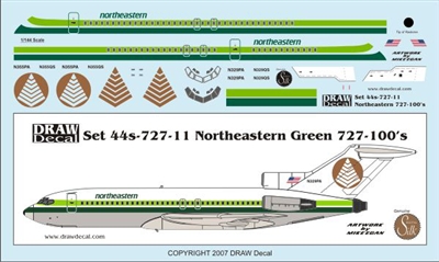 1:144 NorthEastern (green cs) Boeing 727-100