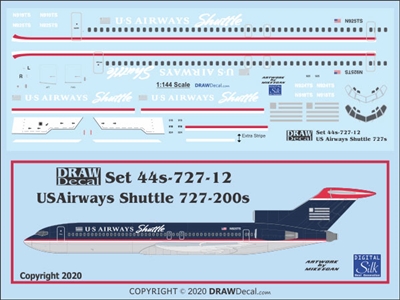 1:144 US Airways Shuttle Boeing 727-200