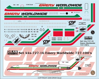 1:144 Emery Worldwide Boeing 727-100F