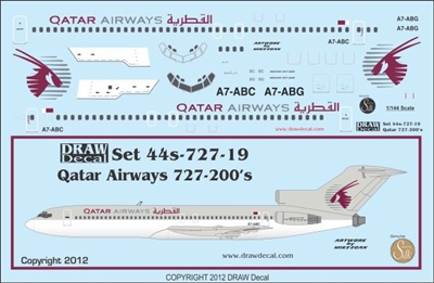 1:144 Qatar Airways Boeing 727-200