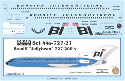 1:144 Braniff 'Jellybean' Boeing 727-200