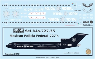 1:144 Mexican Policia Federal Boeing 727-200