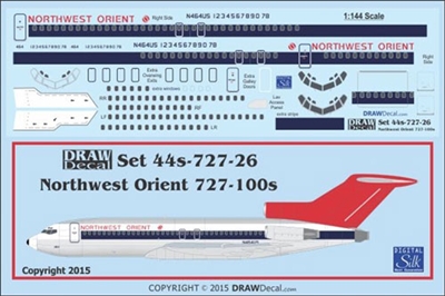 1:144 Northwest Orient Boeing 727-100