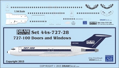 1:144 Boeing 727-100 Windows, Doors & Details