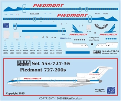 1:144 Piedmont Airlines Boeing 727-200