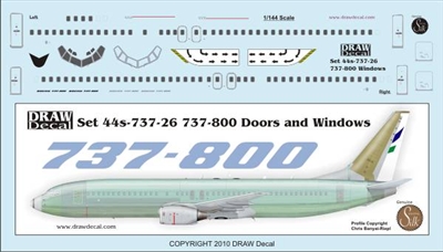 1:144 Boeing 737-800 Doors and Windows
