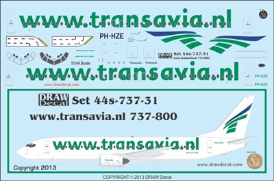 1:144 Transavia Holland Boeing 737-800 (PH-HZE)