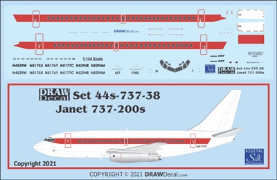 1:144 Janet 'Alien Airways' Boeing 737-200 Area 51 Transport