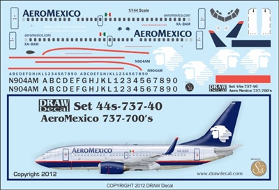 1:144 AeroMexico Boeing 737-700
