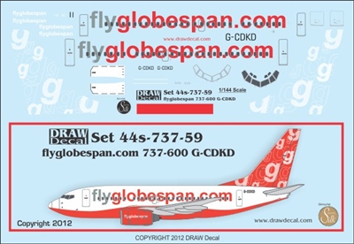 1:144 flyglobespan.com Boeing 737-600 G-CDEG