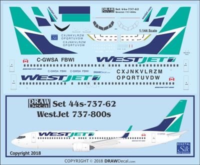 1:144 WestJet Boeing 737-800