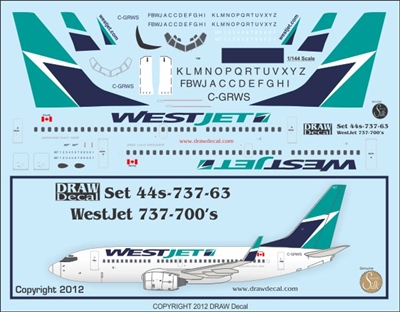 1:144 WestJet Boeing 737-700