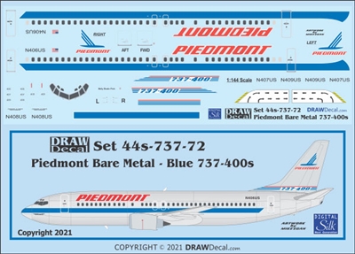 1:144 Piedmont (metal, blue cs) Boeing 737-400