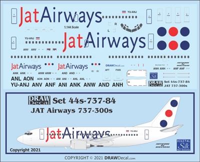 1:144 JAT Airways Boeing 737-300