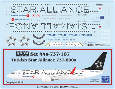 1:144 Turkish Airlines 'Star Alliance' Boeing 737-800