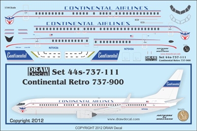 1:144 Continental 'retro' Boeing 737-900