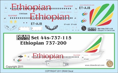 1:144 Ethiopian Airlines Boeing 737-200